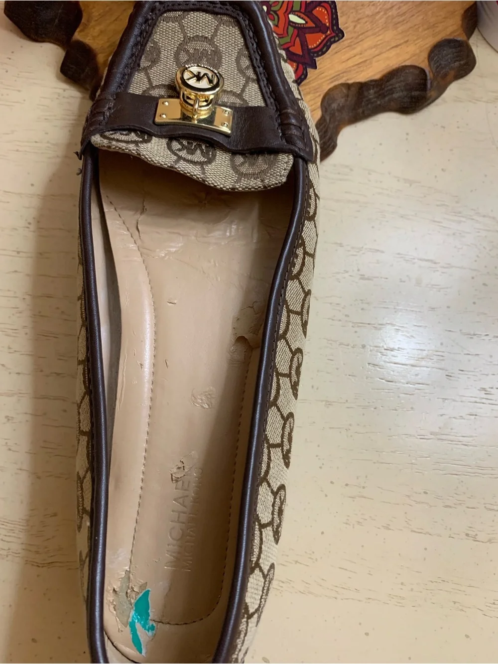 Michael Kors Hamilton monogram jacquard loafers size 8